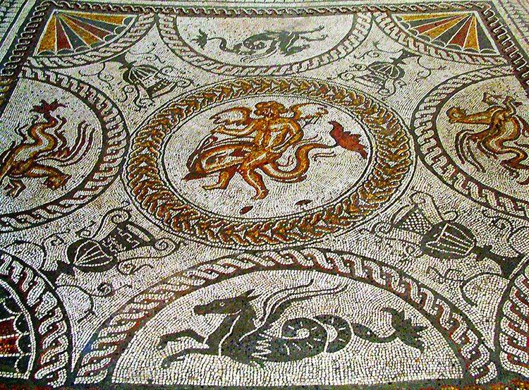 Roman mosaic at Fishbourne Roman palace